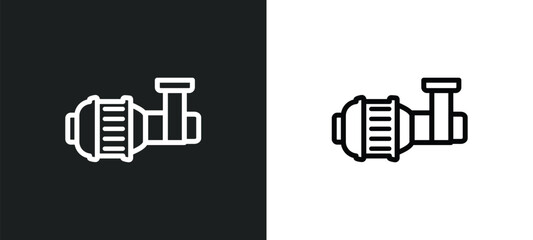 pump icon isolated in white and black colors. pump outline vector icon from industry collection for web, mobile apps and ui. - obrazy, fototapety, plakaty