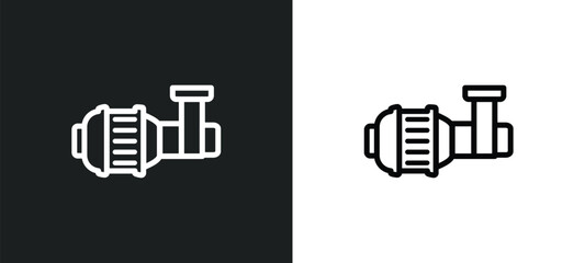 pump icon isolated in white and black colors. pump outline vector icon from industry collection for web, mobile apps and ui.