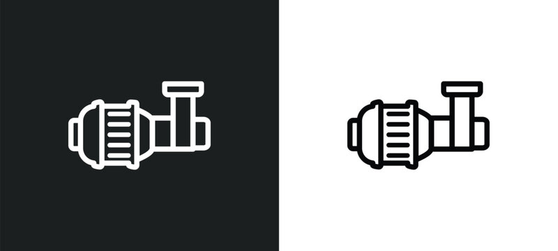 pump icon isolated in white and black colors. pump outline vector icon from industry collection for web, mobile apps and ui.