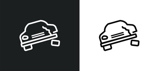 crash icon isolated in white and black colors. crash outline vector icon from insurance collection for web, mobile apps and ui.