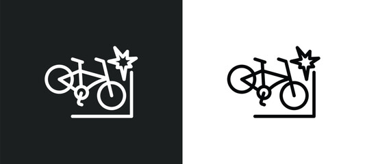 becycle accident icon isolated in white and black colors. becycle accident outline vector icon from insurance collection for web, mobile apps and ui.