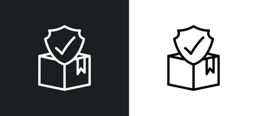 cargo insurance icon isolated in white and black colors. cargo insurance outline vector icon from insurance collection for web, mobile apps and ui.