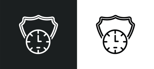 long term protection icon isolated in white and black colors. long term protection outline vector icon from insurance collection for web, mobile apps and ui.