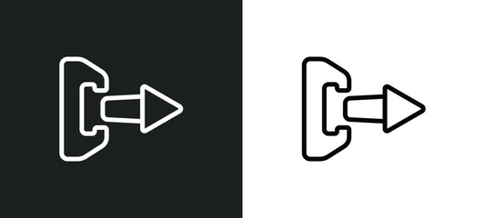 output icon isolated in white and black colors. output outline vector icon from interface collection for web, mobile apps and ui. - obrazy, fototapety, plakaty