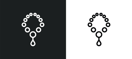 pearl necklace icon isolated in white and black colors. pearl necklace outline vector icon from jewelry collection for web, mobile apps and ui. - obrazy, fototapety, plakaty