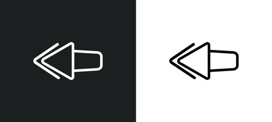 left icon isolated in white and black colors. left outline vector icon from interface collection for web, mobile apps and ui.