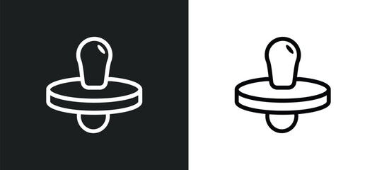 pacifier icon isolated in white and black colors. pacifier outline vector icon from kid and baby collection for web, mobile apps and ui.