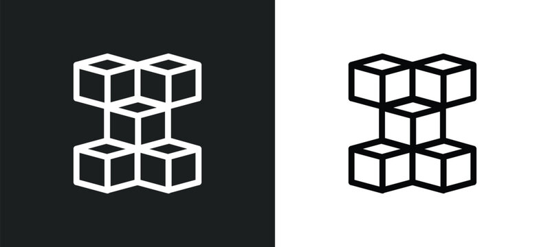 cubes icon isolated in white and black colors. cubes outline vector icon from kid and baby collection for web, mobile apps and ui.