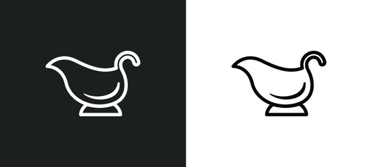 sauce icon isolated in white and black colors. sauce outline vector icon from kitchen collection for web, mobile apps and ui.