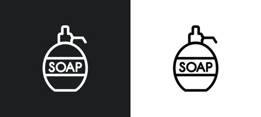 liquid soap icon isolated in white and black colors. liquid soap outline vector icon from kitchen collection for web, mobile apps and ui.