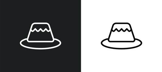 custard cup icon isolated in white and black colors. custard cup outline vector icon from kitchen collection for web, mobile apps and ui.