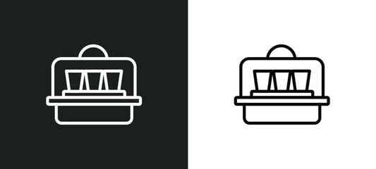 yogurt maker icon isolated in white and black colors. yogurt maker outline vector icon from kitchen collection for web, mobile apps and ui.