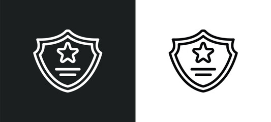 police badge icon isolated in white and black colors. police badge outline vector icon from law and justice collection for web, mobile apps and ui.