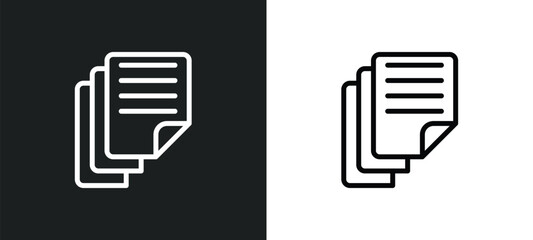 documents icon isolated in white and black colors. documents outline vector icon from law and justice collection for web, mobile apps and ui.