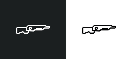 shotgun icon isolated in white and black colors. shotgun outline vector icon from law and justice collection for web, mobile apps and ui.