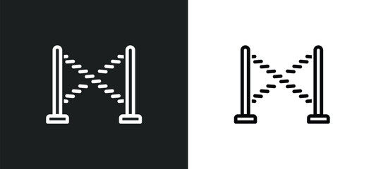 police line icon isolated in white and black colors. police line outline vector icon from law and justice collection for web, mobile apps and ui.