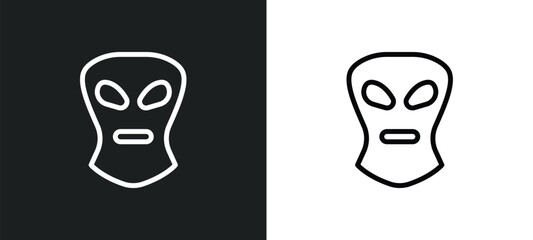 balaclava icon isolated in white and black colors. balaclava outline vector icon from law and justice collection for web, mobile apps and ui.