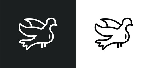 birds icon isolated in white and black colors. birds outline vector icon from logo collection for web, mobile apps and ui.