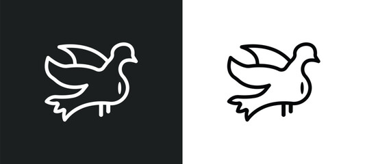 Obraz premium birds icon isolated in white and black colors. birds outline vector icon from logo collection for web, mobile apps and ui.