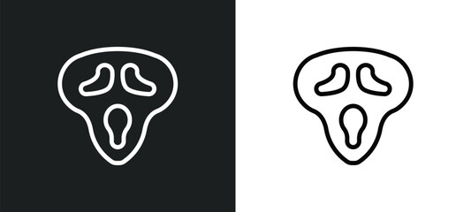 scream mask icon isolated in white and black colors. scream mask outline vector icon from logo collection for web, mobile apps and ui.