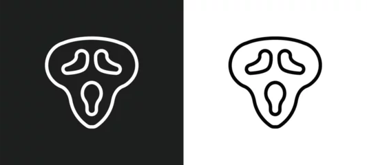 Fotobehang scream mask icon isolated in white and black colors. scream mask outline vector icon from logo collection for web, mobile apps and ui. © Premium Art