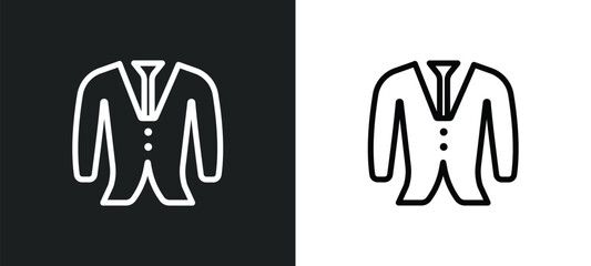 suit icon isolated in white and black colors. suit outline vector icon from luxury collection for web, mobile apps and ui.