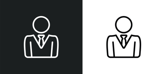 business man icon isolated in white and black colors. business man outline vector icon from luxury collection for web, mobile apps and ui.
