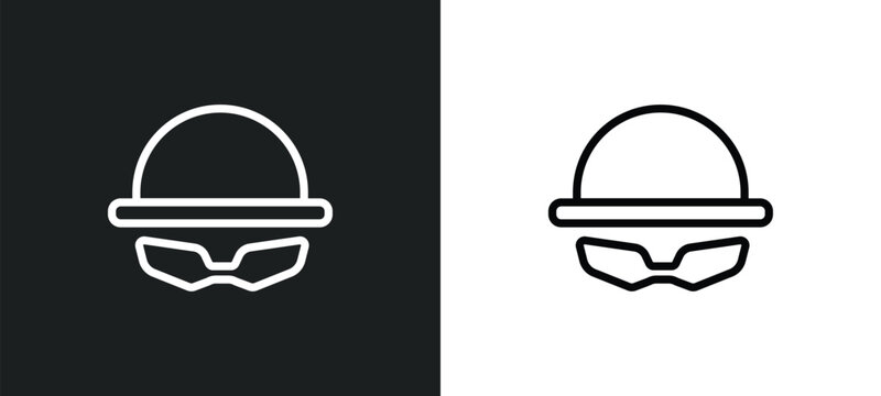 ganster icon isolated in white and black colors. ganster outline vector icon from luxury collection for web, mobile apps and ui.
