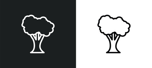 american chestnut tree icon isolated in white and black colors. american chestnut tree outline vector icon from nature collection for web, mobile apps and ui.