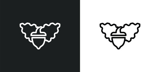 nut leaf icon isolated in white and black colors. nut leaf outline vector icon from nature collection for web, mobile apps and ui.
