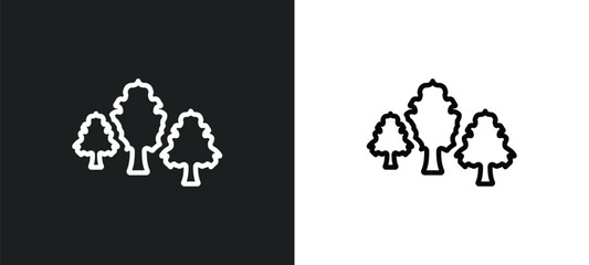 silver maple tree icon isolated in white and black colors. silver maple tree outline vector icon from nature collection for web, mobile apps and ui.