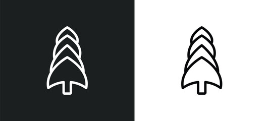 white spruce tree icon isolated in white and black colors. white spruce tree outline vector icon from nature collection for web, mobile apps and ui.