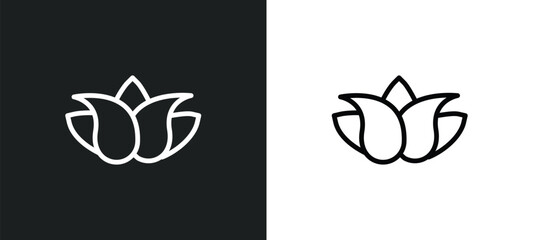 flower icon isolated in white and black colors. flower outline vector icon from nature collection for web, mobile apps and ui.