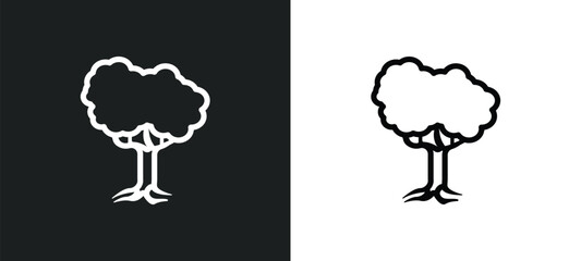 black locust tree icon isolated in white and black colors. black locust tree outline vector icon from nature collection for web, mobile apps and ui.