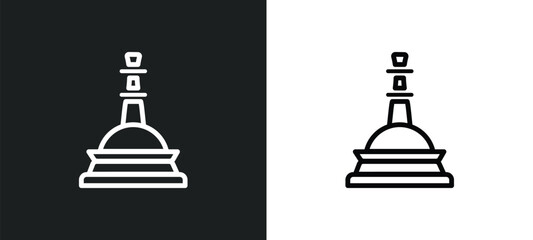 doi suthep icon isolated in white and black colors. doi suthep outline vector icon from religion collection for web, mobile apps and ui.