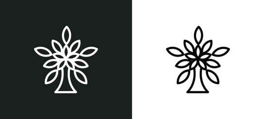 tree of life icon isolated in white and black colors. tree of life outline vector icon from religion collection for web, mobile apps and ui.