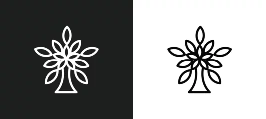 Fotobehang tree of life icon isolated in white and black colors. tree of life outline vector icon from religion collection for web, mobile apps and ui. © Premium Art
