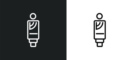 mezuzah icon isolated in white and black colors. mezuzah outline vector icon from religion collection for web, mobile apps and ui.
