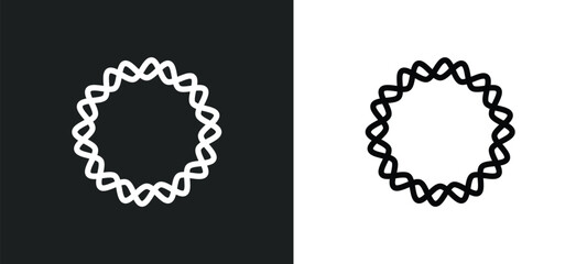 crown of thorns icon isolated in white and black colors. crown of thorns outline vector icon from religion collection for web, mobile apps and ui.