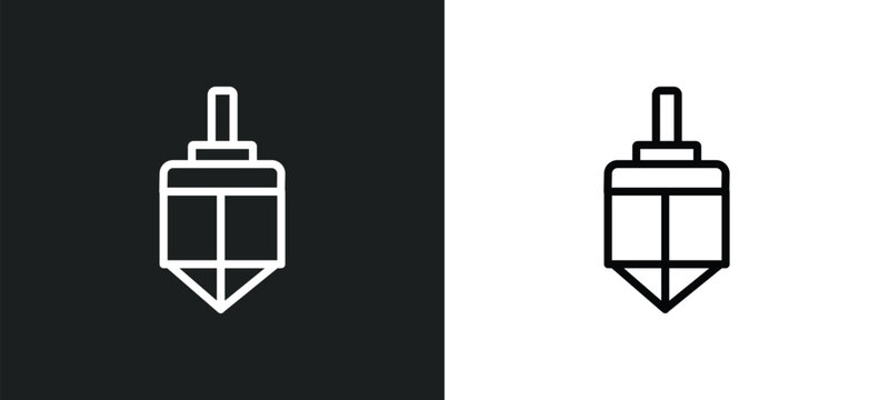 dreidel icon isolated in white and black colors. dreidel outline vector icon from religion collection for web, mobile apps and ui.