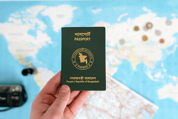 Bangladesh Passport holding in hand