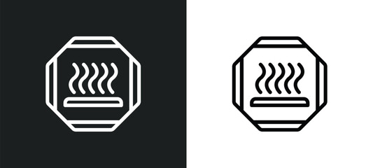 heat icon isolated in white and black colors. heat outline vector icon from signs collection for web, mobile apps and ui.