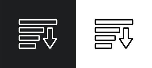 sorting icon isolated in white and black colors. sorting outline vector icon from user interface collection for web, mobile apps and ui.