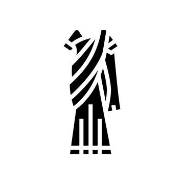 sari traditional clothing glyph icon vector. sari traditional clothing sign. isolated symbol illustration