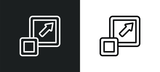 expand tool icon isolated in white and black colors. expand tool outline vector icon from user interface collection for web, mobile apps and ui.