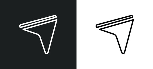 navigation arrow icon isolated in white and black colors. navigation arrow outline vector icon from user interface collection for web, mobile apps and ui.