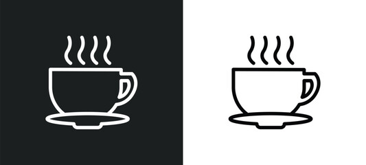 hot drink icon isolated in white and black colors. hot drink outline vector icon from winter collection for web, mobile apps and ui.
