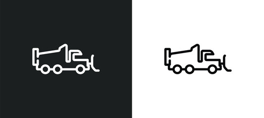 snowplow icon isolated in white and black colors. snowplow outline vector icon from winter collection for web, mobile apps and ui. © Premium Art