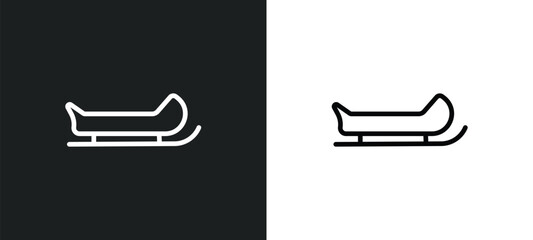 sledge icon isolated in white and black colors. sledge outline vector icon from winter collection for web, mobile apps and ui.