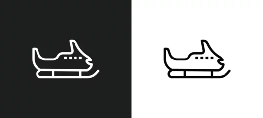 Fotobehang snowmobile icon isolated in white and black colors. snowmobile outline vector icon from winter collection for web, mobile apps and ui. © Premium Art